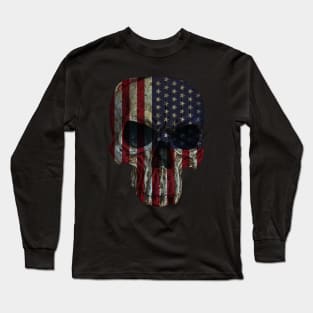 US FLAG SKULL Long Sleeve T-Shirt